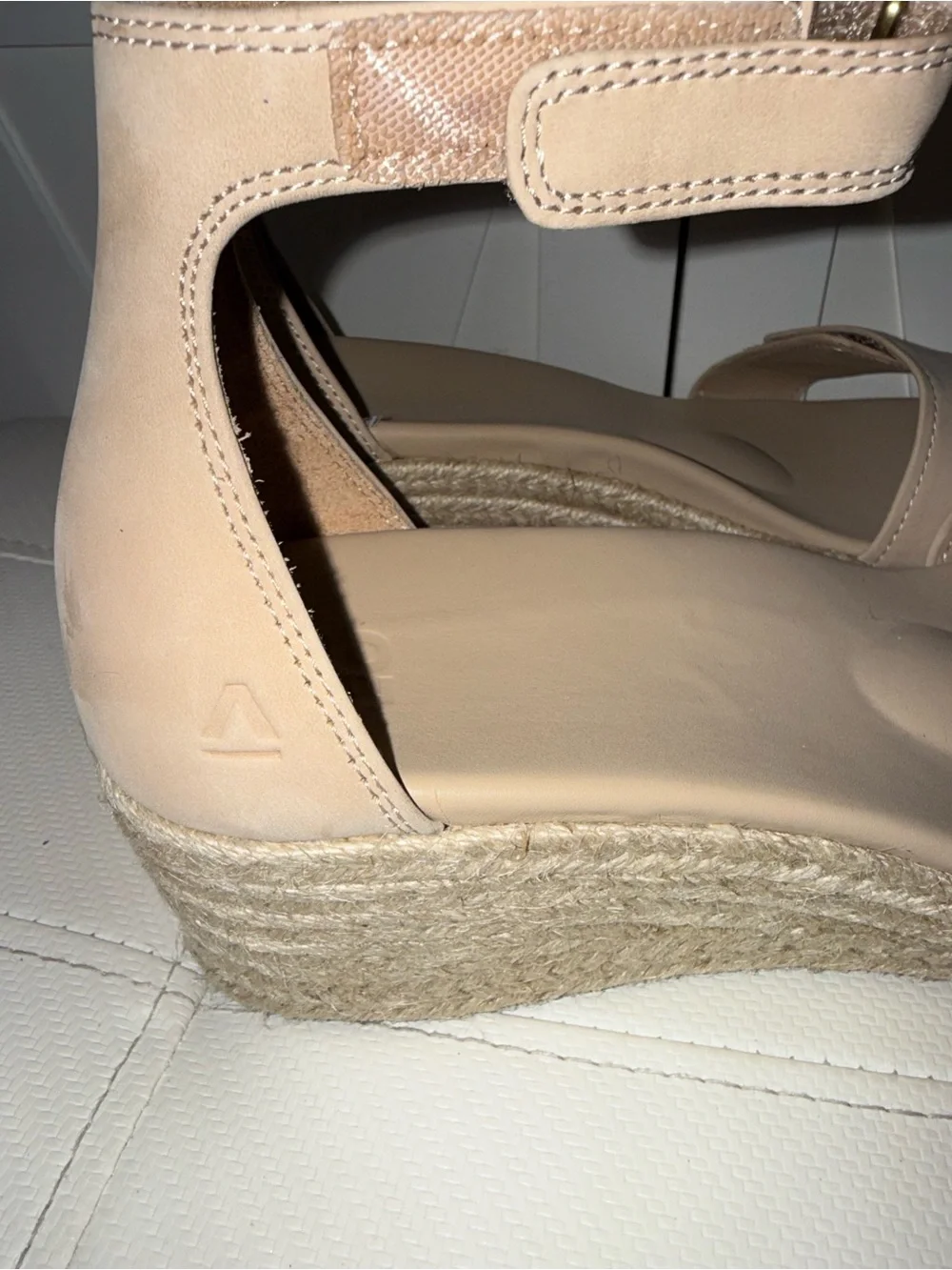 Women's Ankle Strap Espadrille Wedge Sandals - Nude ABEO Riviera Ankle Sandal